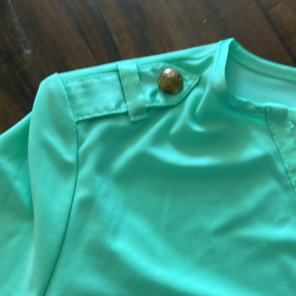 New Satin Trim Interlock Twist Yarn Knit Top Blouse Elie Elie Tahari - Picture 8 of 13
